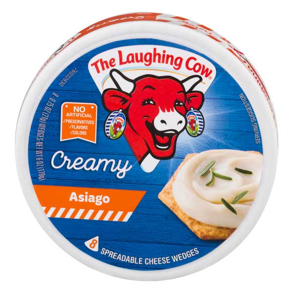 The Laughing Cow Creamy Asiago Spreadable Cheese Wedges, 8 Ct, 6 Oz