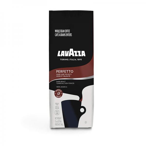 Lavazza Perfetto Whole Bean Coffee Blend Dark Roast 12 Oz, Perfetto, 12 Oz