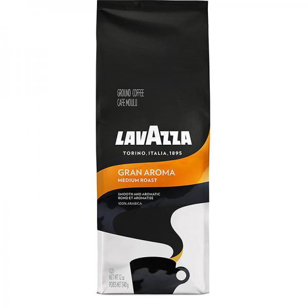 Lavazza Gran Aroma Ground Coffee Blend, Medium Espresso Roast, 12-Ounce Bag