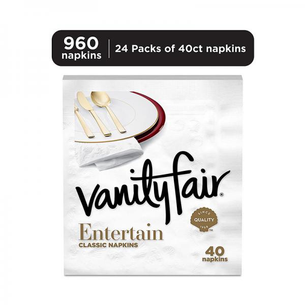Vanity Fair Impressions Dinner Napkin, 960 Count