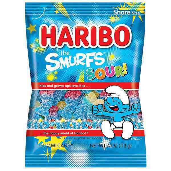 Haribo The Smurfs Sour! Gummy Candy, 4 Oz.