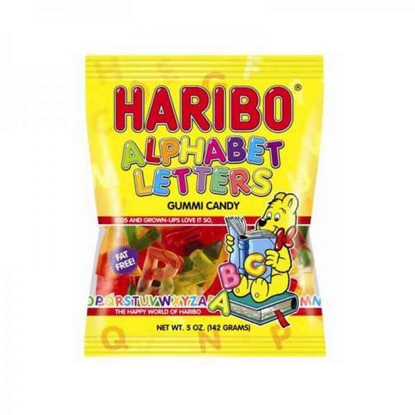 Haribo Gummi Candy, Alphabet Letters, 5-Ounce Bags (Pack of 12)