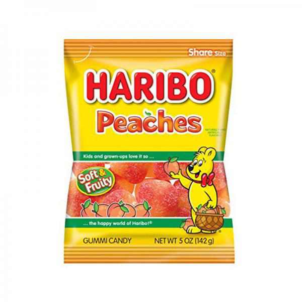 Haribo Peaches - Natural - Case of 12 - 5 oz.