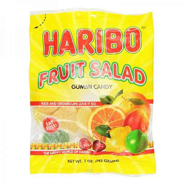 Haribo Gummi Candy, Fruit Salad, 5-Ounce Bags (Pack of 12)
