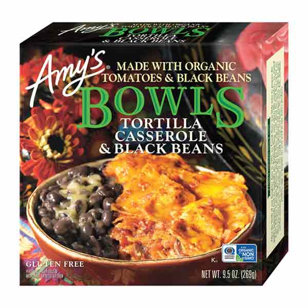 Amy's Tortilla Casserole & Black Beans Frozen Bowls 9.5 oz