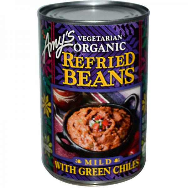 Amy's Vegetarian Organic Refried Beans Mild With Green Chiles