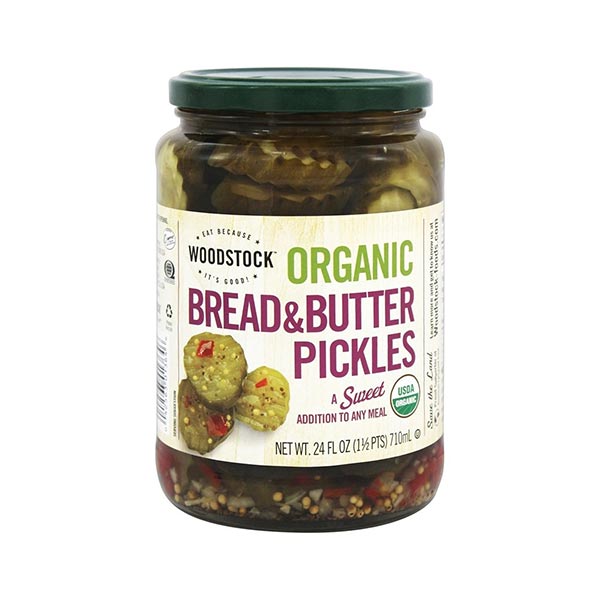 Woodstock Organic Pickles, Sweet Bread & Butter, 24 Fl. Oz.