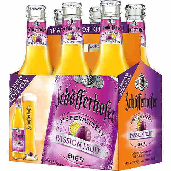 Schfferhofer Passion Fruit Hefeweizen Ale - Beer - 6 pack 12oz Bottles