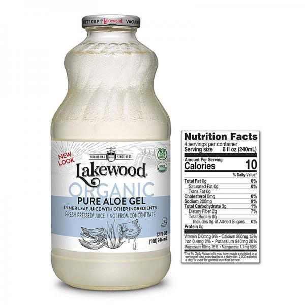 Lakewood Organic PURE Aloe Juice, 32-Ounce Bottles (Pack of 6)