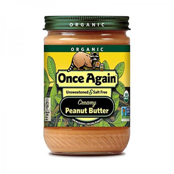 Once Again Organic Creamy Peanut Butter No Salt Added, 16 oz