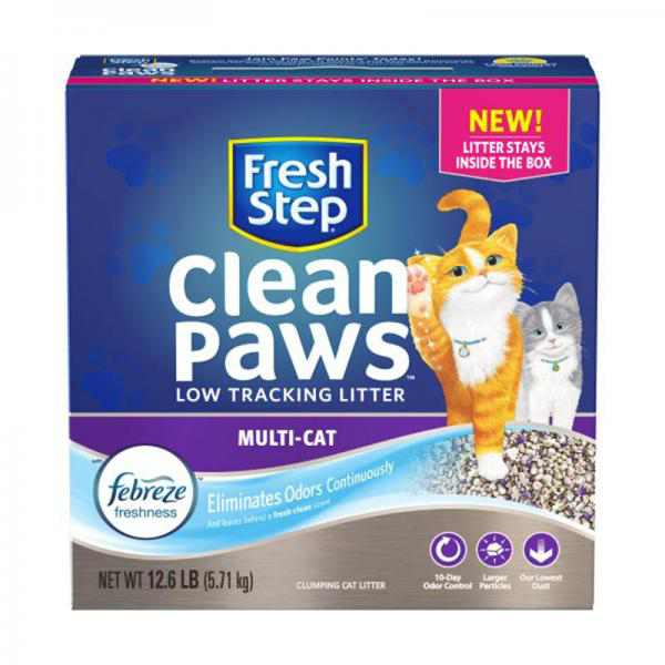 Fresh Step Clean Paws Multi-Cat Scented Litter with the Power of Febreze, Clumpi