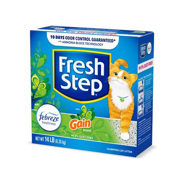 Fresh Step Febreze Freshness Gain Scented Clumping Clay Cat Litter, 14-lb Box