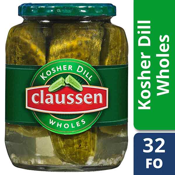 Claussen Kosher Dill Pickle Wholes, 32 Fl Oz Jar