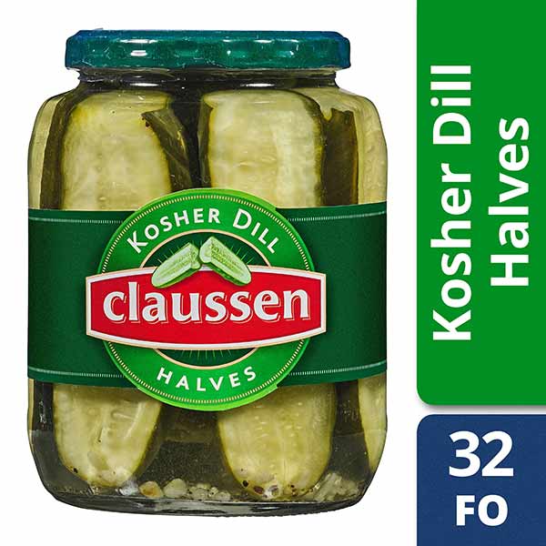 Claussen Kosher Dill Pickle Halves, 32 Fl Oz Jar