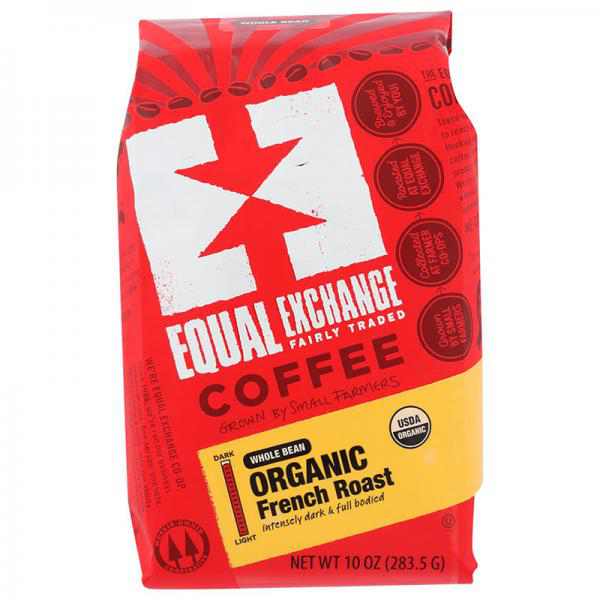 Equal Exchange Organic Coffee, French Roast, Whole Bean, 10-Ounce Bags