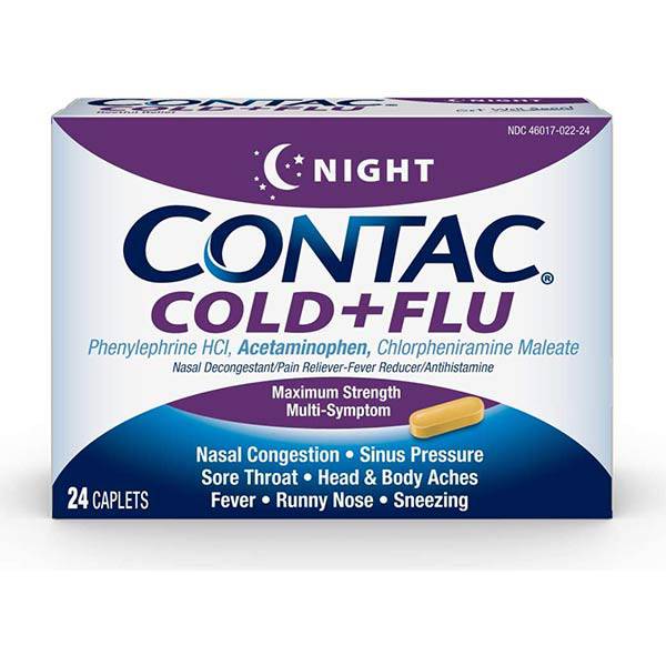Contac Cold & Flu Maximum Strength + Multi-Symptom Relief - 8.0 Ea