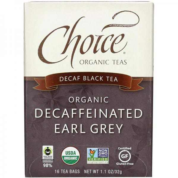 Choice Organic Tea, Decaffeinated Earl Grey, 16 Tea Bags