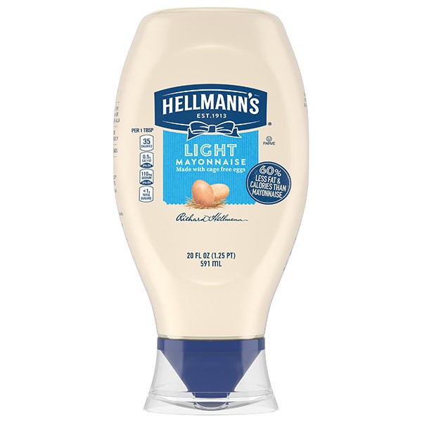 (2 Pack) Hellmann's Squeeze Light Mayonnaise, 20 Oz