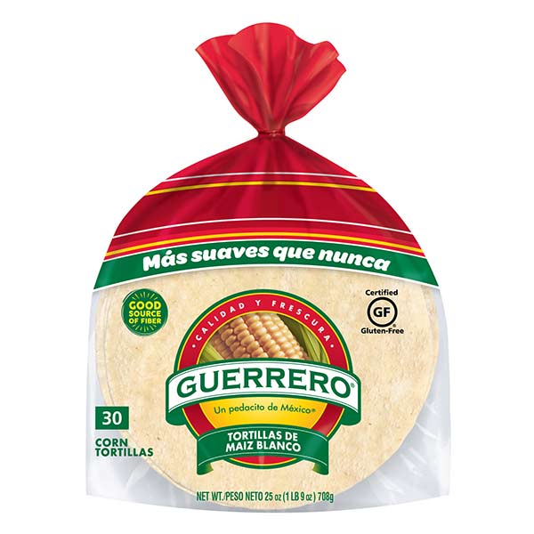 Guerrero Gluten Free White Corn Tortillas - 25oz/30ct