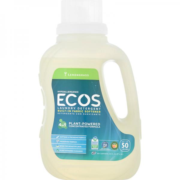 Earth Friendly Products Ecos Liquid Laundry Detergent, Lemongrass 50 oz
