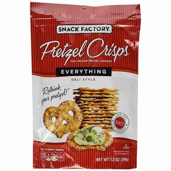Snack Factory Pretzel Crisps Everything, 7.2-Ounce (Pack of 6)