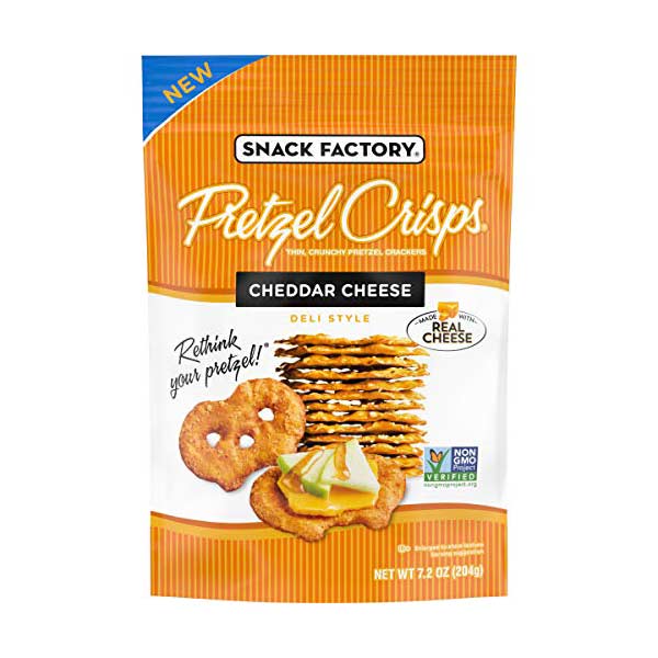 Snack Factory Pretzel Crisps Cheddar Cheese Oz Bag, 7.2 Ounce