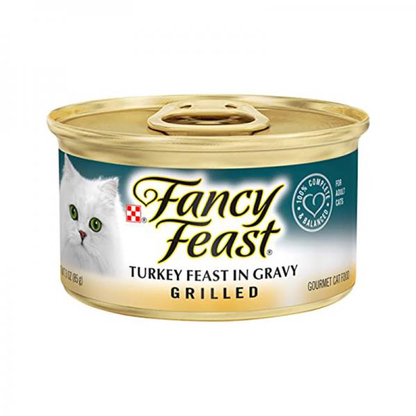 Fancy Feast Gravy Wet Cat Food, Grilled Turkey Feast in Gravy, 3 oz. Can