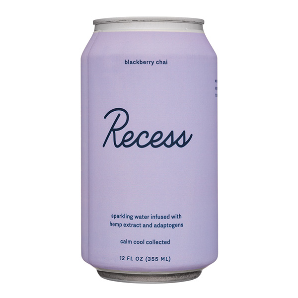 Recess Blackberry & Chai Calm Cool Collected Sparkling Water Infused With Hemp Extract And Adaptogens, 12 Oz