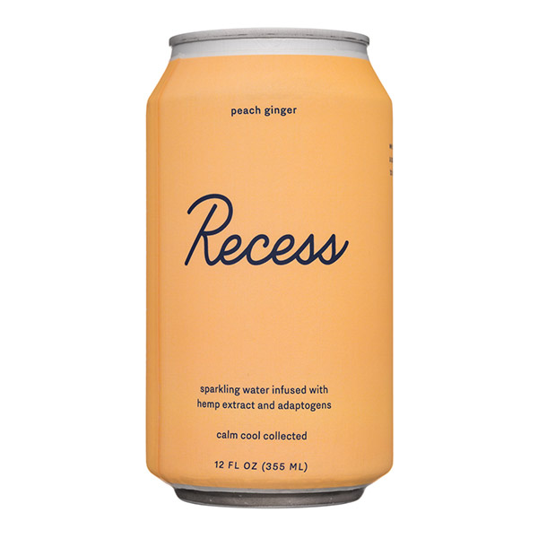 Recess Peach Ginger Sparkling Water 12oz Can