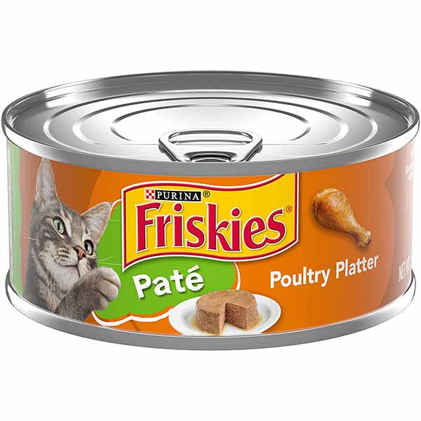 Friskies Pate Wet Cat Food, Poultry Platter, 5.5 oz. Can