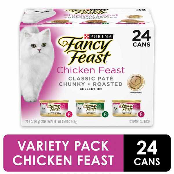 Fancy Feast Wet Cat Food, Chunky, Chicken Feast, 3-Ounce Can, Pack of 24