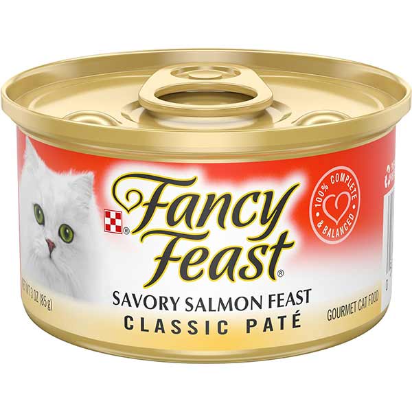 Fancy Feast Wet Cat Food, Classic, Savory Salmon Feast, 3-Ounce Can, Pack of 24
