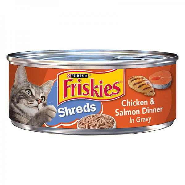 Purina Friskies Shreds Wet Cat Food Chicken & Salmon Dinner In Gravy - 5.5oz