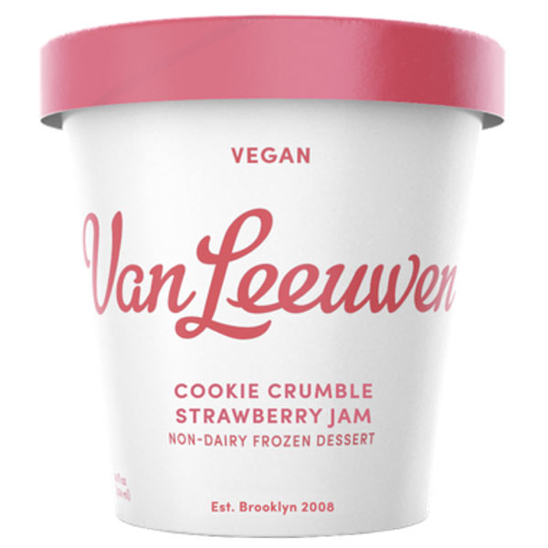 Van Leeuwen Cookie Crumble Strawberry Jam Non Dairy Frozen Dessert, Strawberry