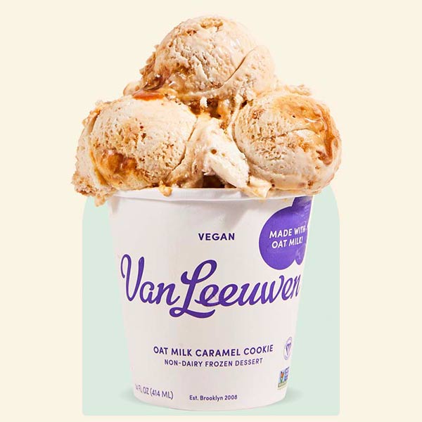 Van Leeuwen Non Dairy Oat Milk Caramel Cookie Ice Cream, 14 Fluid Ounce -- 8 per case