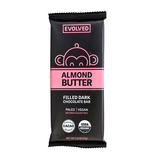 Evolved - Filled Dark Chocolate Bar Almond Butter - 2.5 oz.