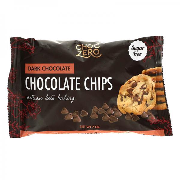 Dark Chocolate Chips, Sugar Free, 7 Oz - Choczero