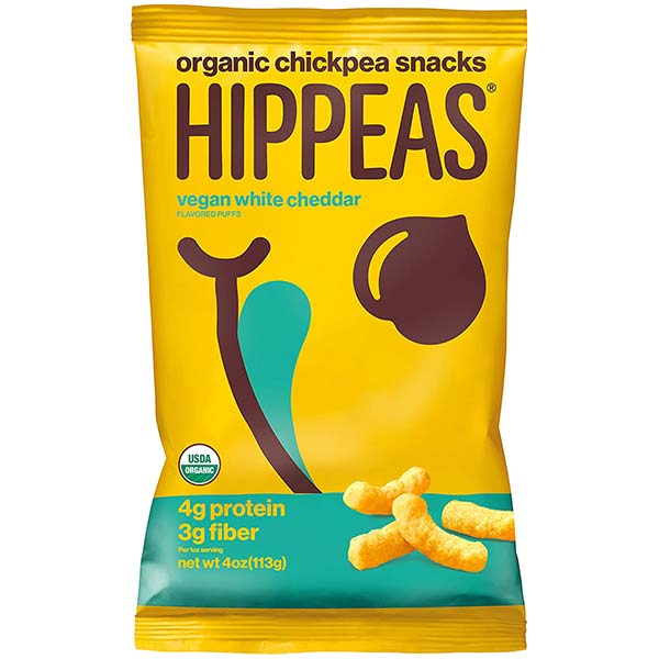 Hippeas Organic Chickpea Puffs Vegan White Cheddar, 4 Oz. Bag
