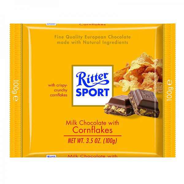Ritter Sport Milk Chocolate with Cornflakes Candy Bar - 3.5oz