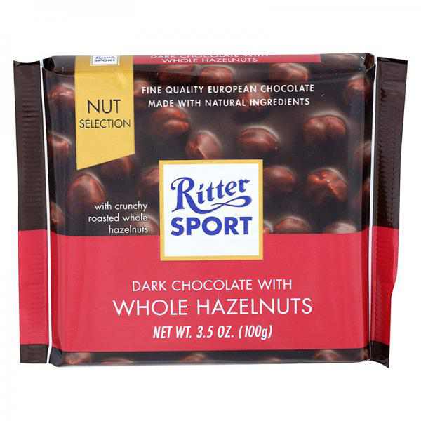 Ritter Sport Dark Chocolate with Whole Hazelnuts Chocolate Bar - 3.5oz