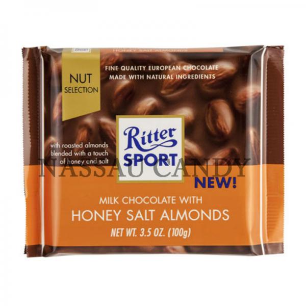 958226 3.5 oz Ritter Bar Milk Chocolate with Honey Salted Almond - Pack of 11