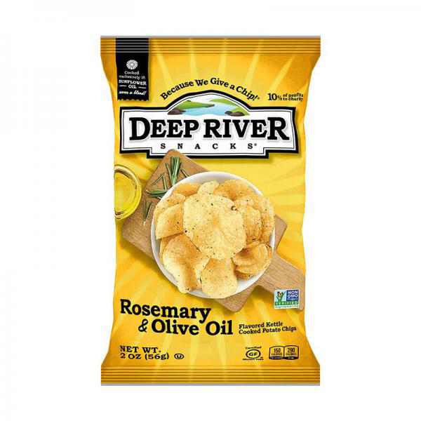 Deep River Rosemary & Olive Oil Kettle Chips, 5 Oz., 12 Count
