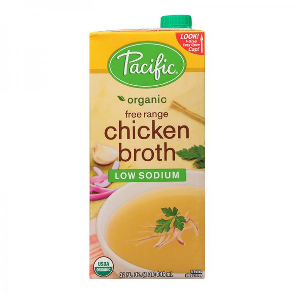 Pacific Foods Organic Low Sodium Chicken Broth, 32-Ounces Keto Friendly