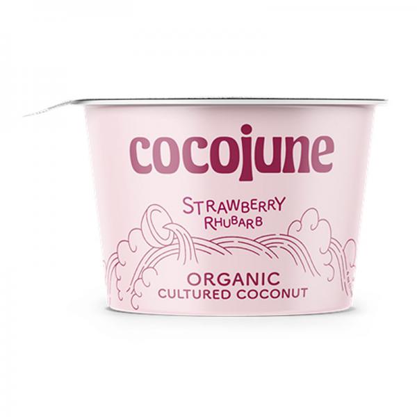 Cocojune Organic Strawberry & Rhubarb Cultured Coconut Yogurt, 4 Oz