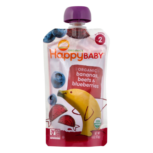 Happy Baby Organic Baby Food Banana Beets and Blueberry  3.5 Oz