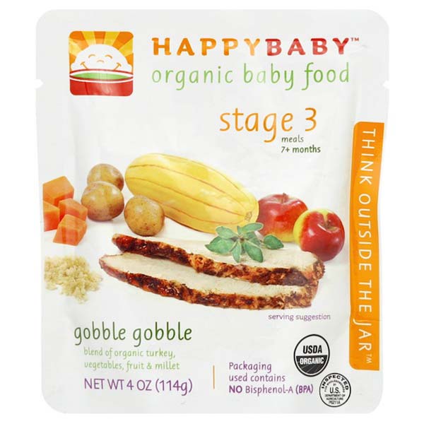 Happy Family Organics, Organic Baby Food, 7+ Months, Root Vegetables & Turkey with Quinoa, 4 Oz (113 G)