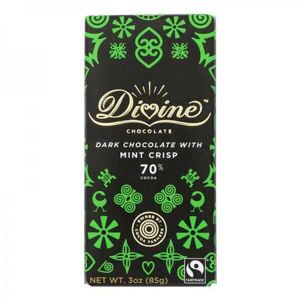DARK CHOCOLATE WITH MINT CRISP, 70% COCOA, MINT CRISP