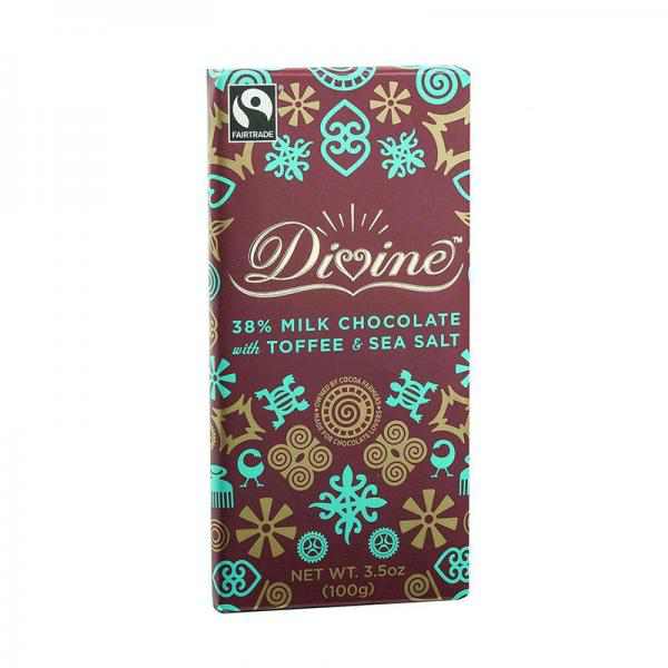 Divine Bar Chocolate Milk Toffee And Sea Salt, 3 Oz
