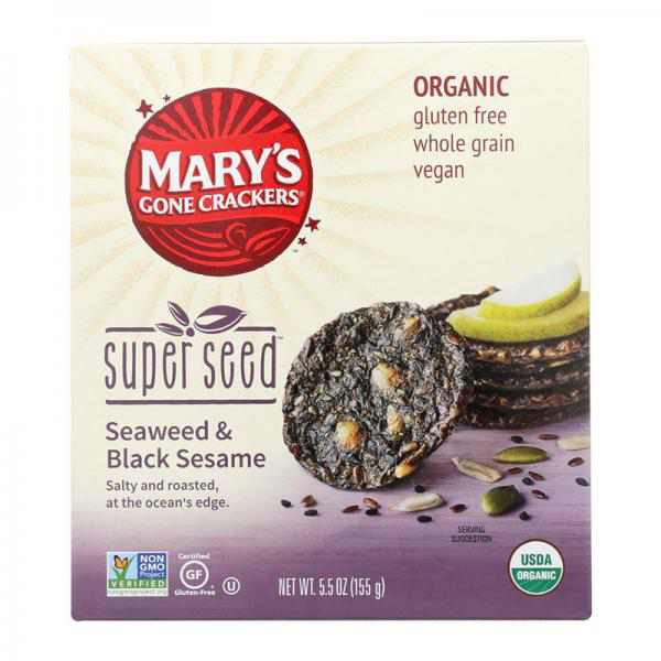 MARY’S GONE CRACKERS SUPER SEED, SEAWEED & BLACK SESAME, 5.5 OZ.