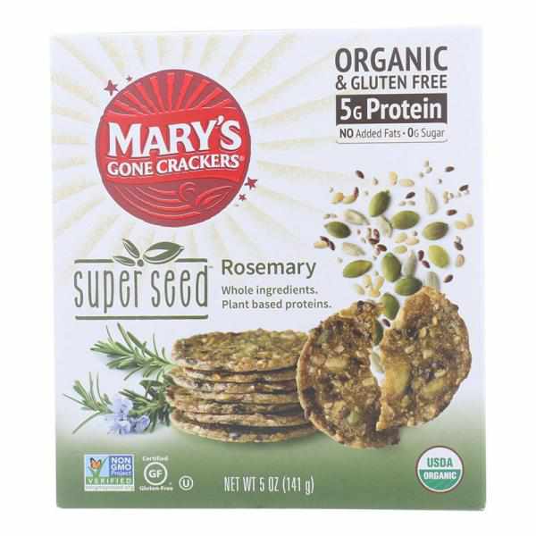 Mary's Gone Crackers, Super Seed Crackers, Rosemary, 5 Oz (141 G)